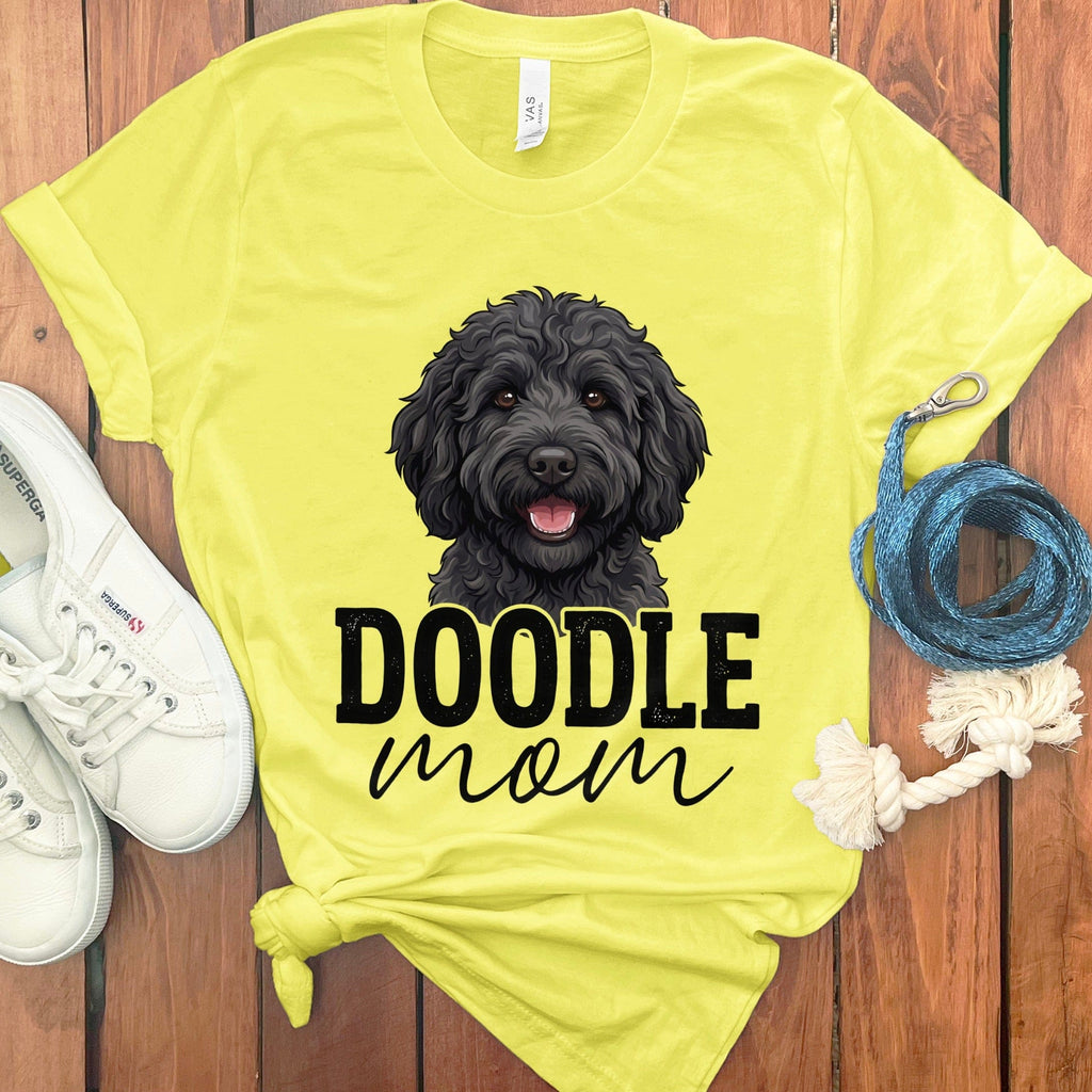 Black Doodle Mom T-Shirt in Yellow / S by Puppy Jo