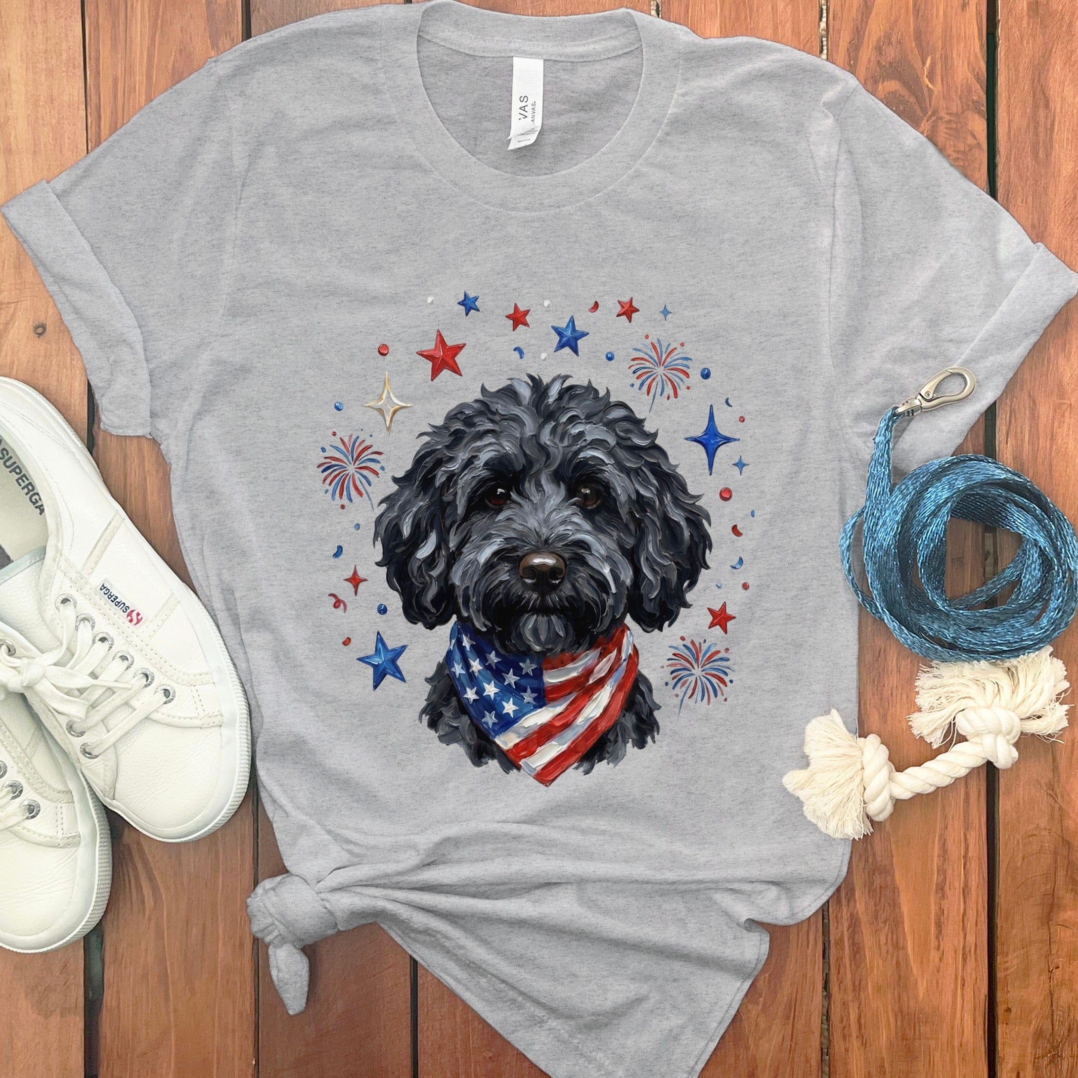 Black Doodle Spirit T-Shirt in Athletic Heather / S by Puppy Jo