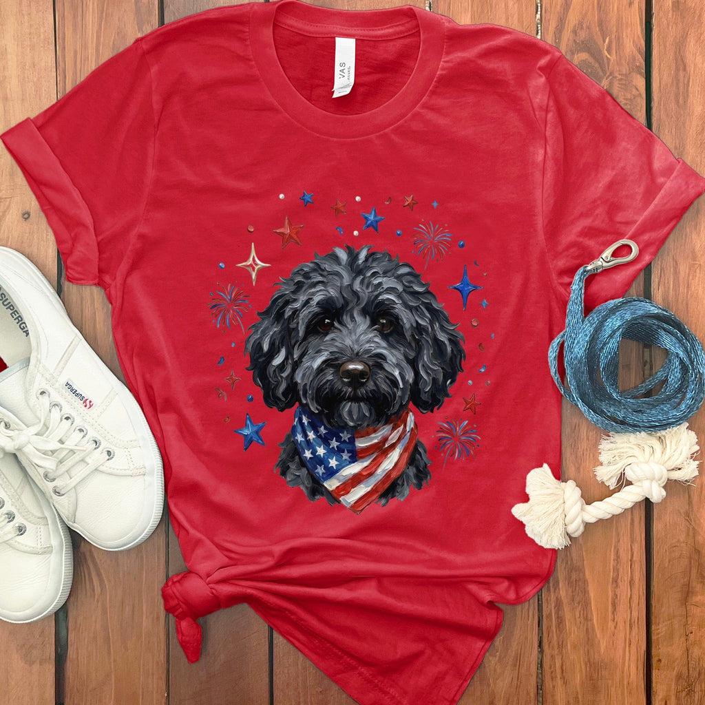 Black Doodle Spirit T-Shirt in Red / S by Puppy Jo