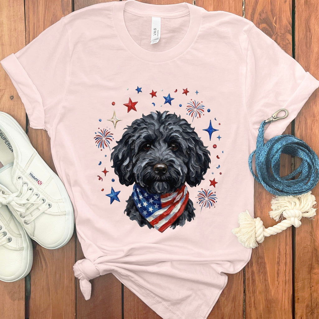 Black Doodle Spirit T-Shirt in Soft Pink / S by Puppy Jo