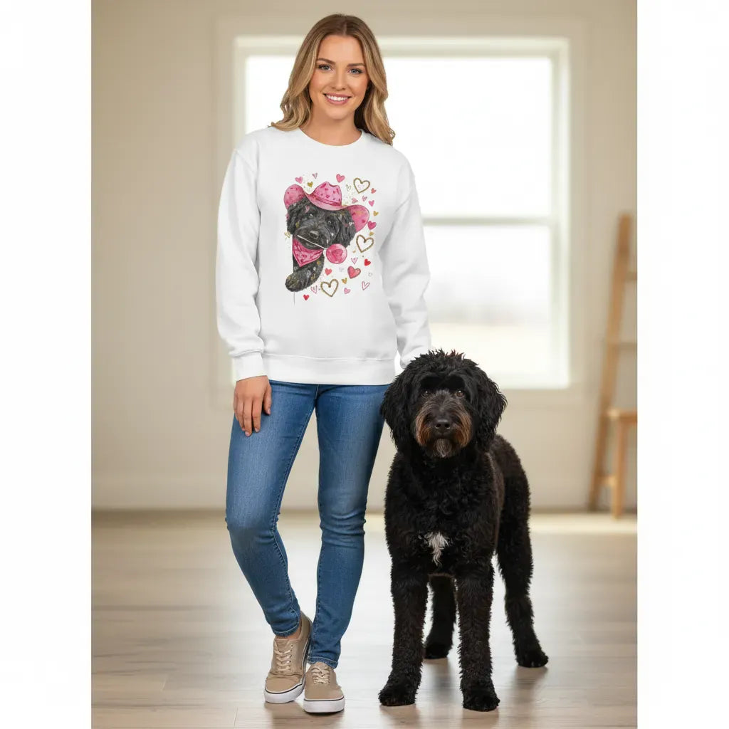 Black Doodle Valentine Cowboy Sweatshirt in by Puppy Jo