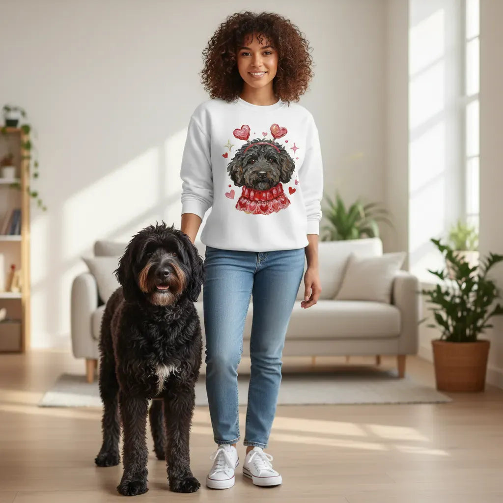 Black Doodle Valentine Sweatshirt in by Puppy Jo