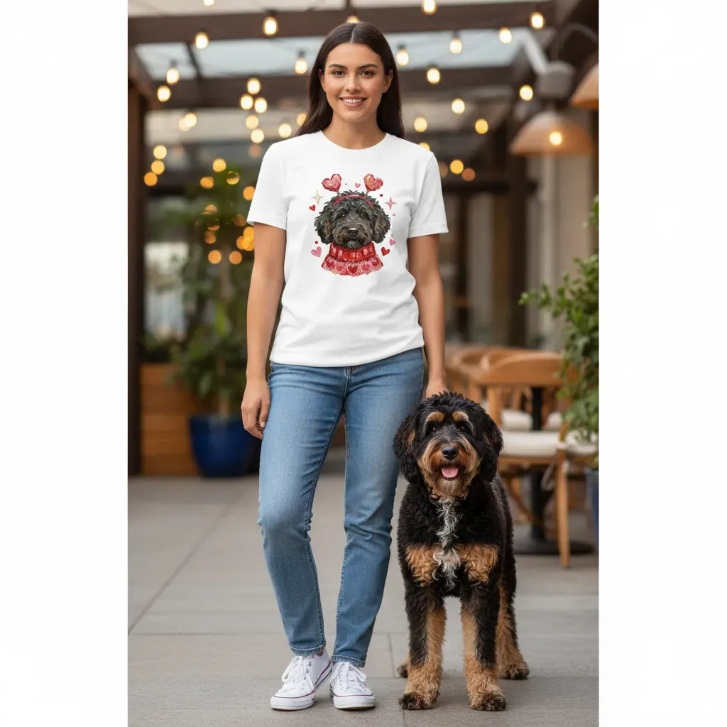 Black Doodle Valentine Sweatshirt in by Puppy Jo