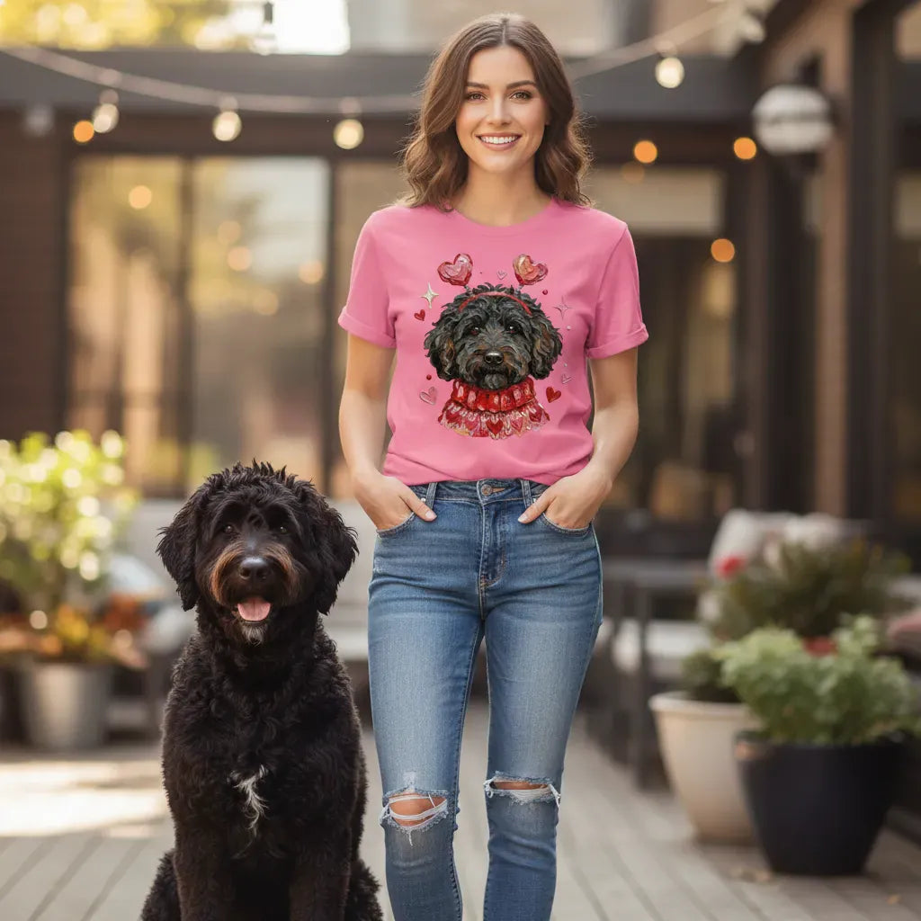 Black Doodle Valentine T-Shirt in by Puppy Jo