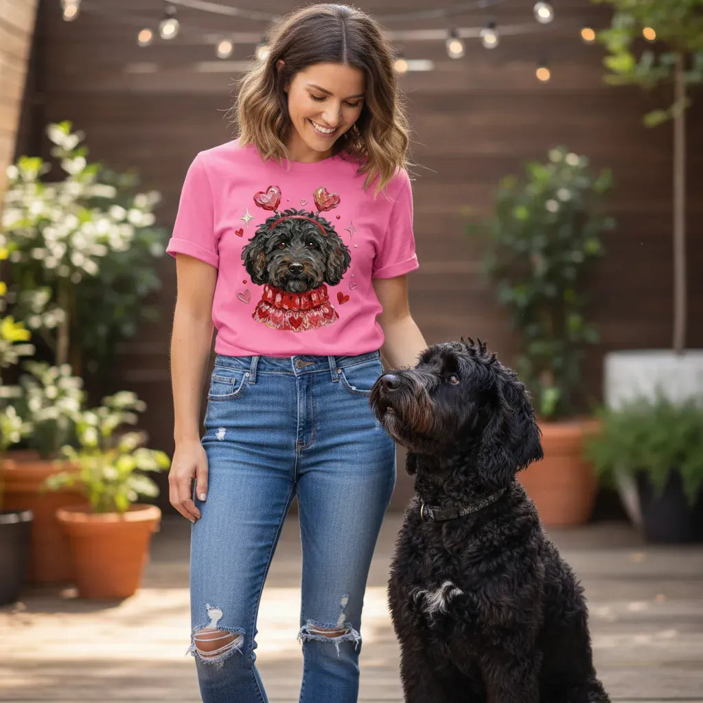 Black Doodle Valentine T-Shirt in by Puppy Jo