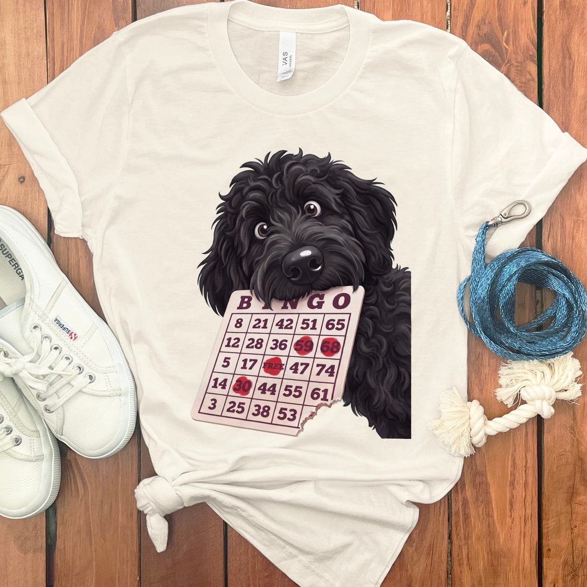 Black Goldendoodle Bingo T-Shirt in Natural / S by Puppy Jo