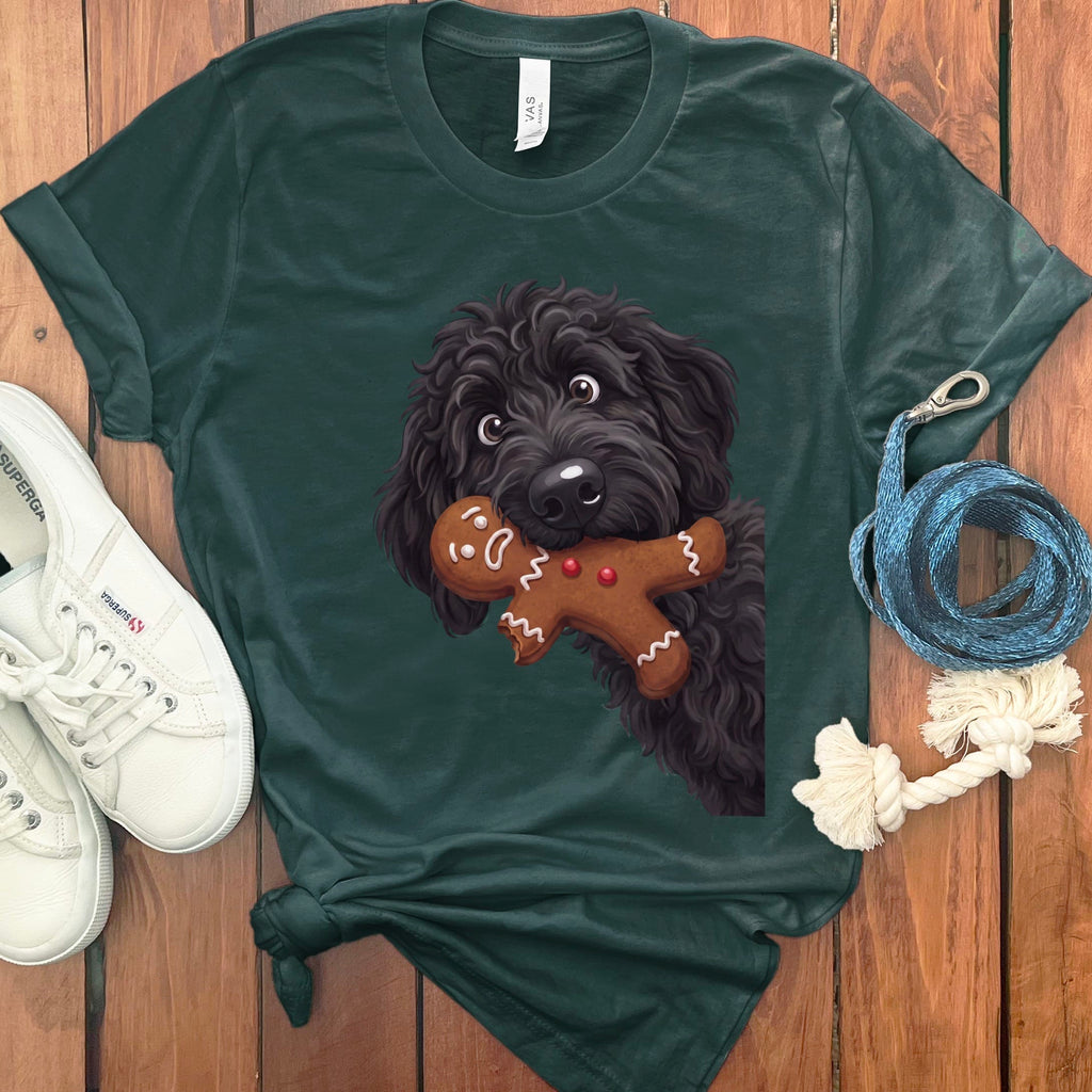 Black Goldendoodle Cookie Thief T-Shirt in Forest / S by Puppy Jo