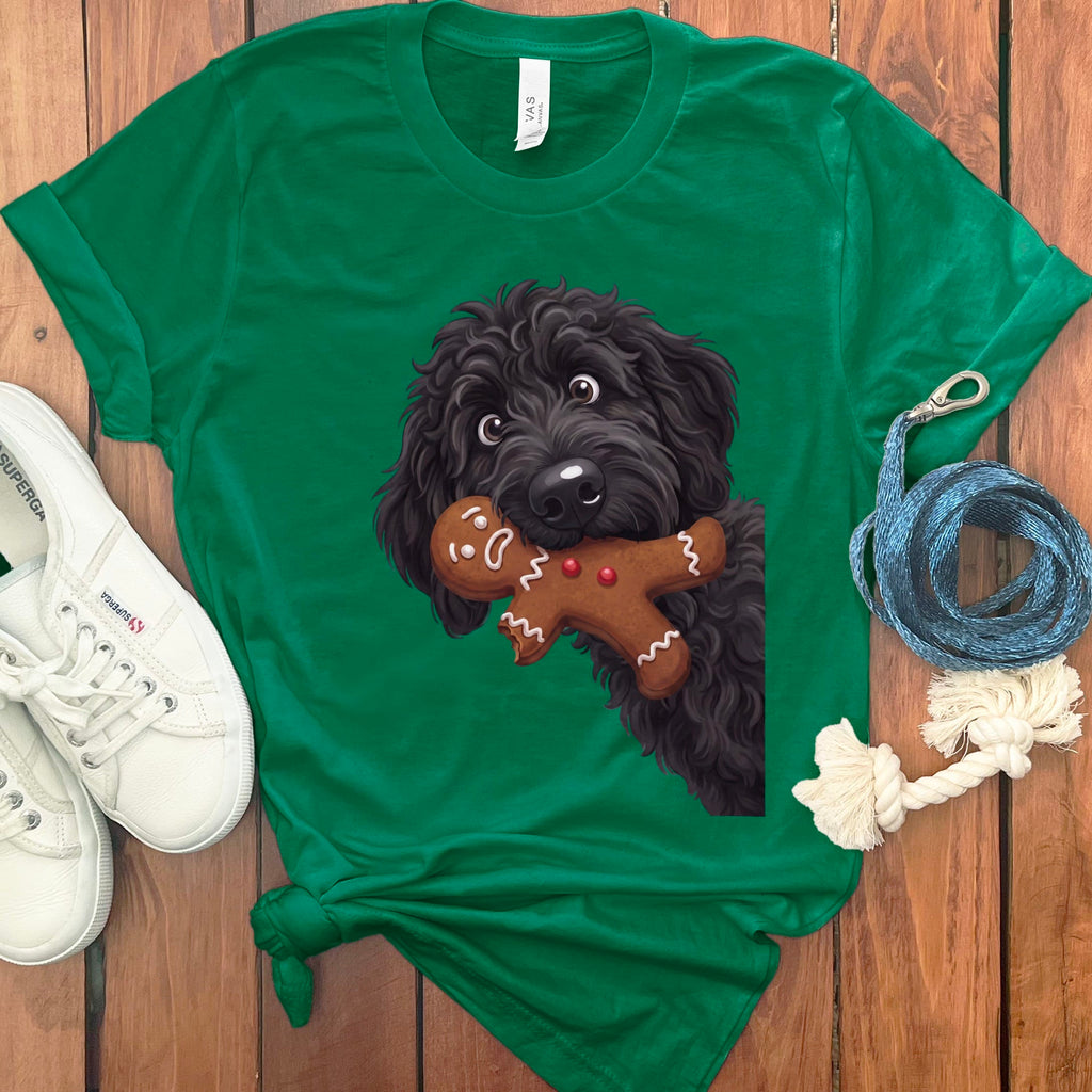 Black Goldendoodle Cookie Thief T-Shirt in Kelly / S by Puppy Jo