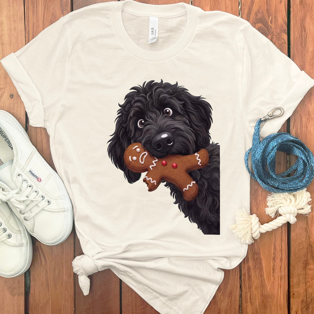 Black Goldendoodle Cookie Thief T-Shirt in Natural / S by Puppy Jo