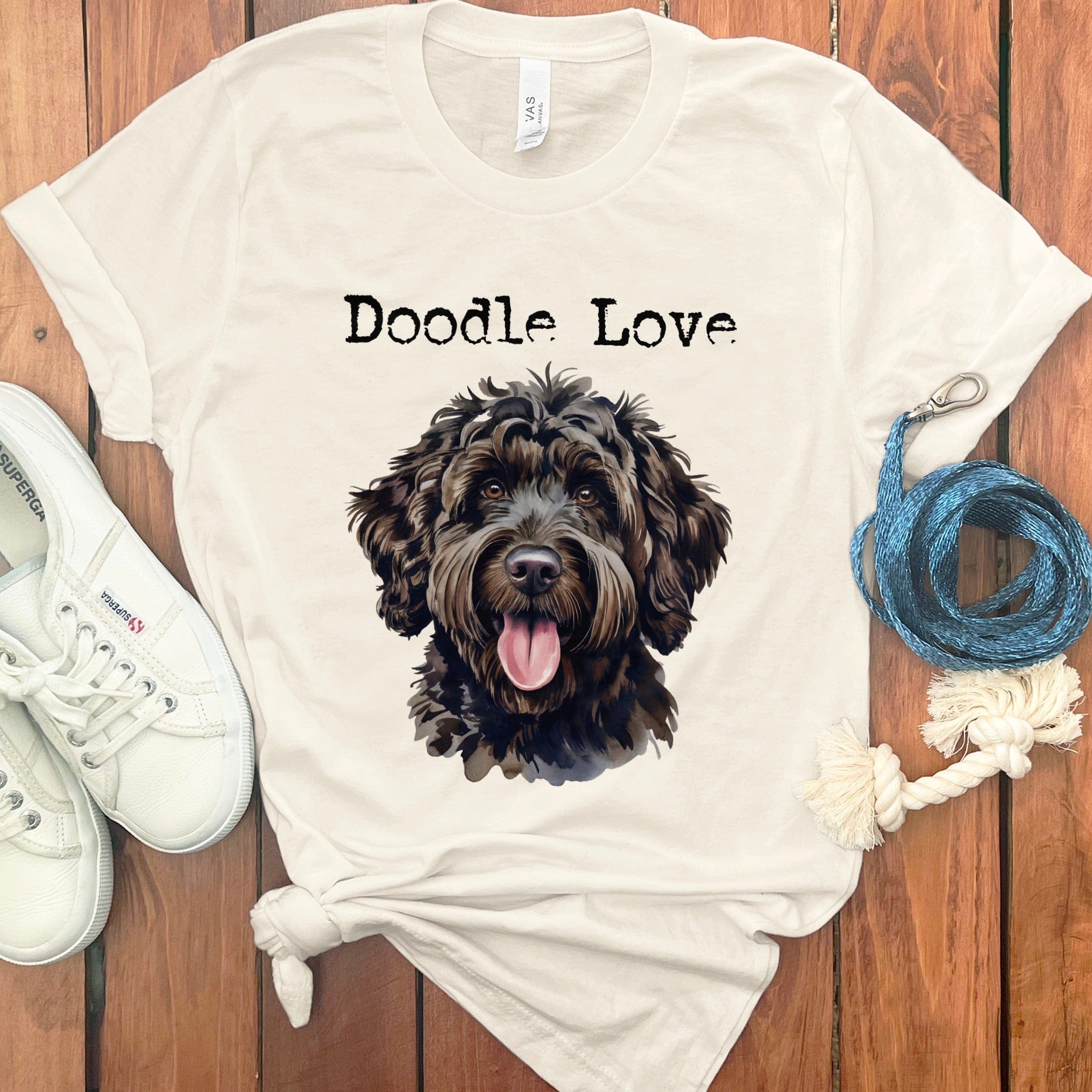 Black Goldendoodle Doodle Love T-Shirt in Natural / S by Puppy Jo