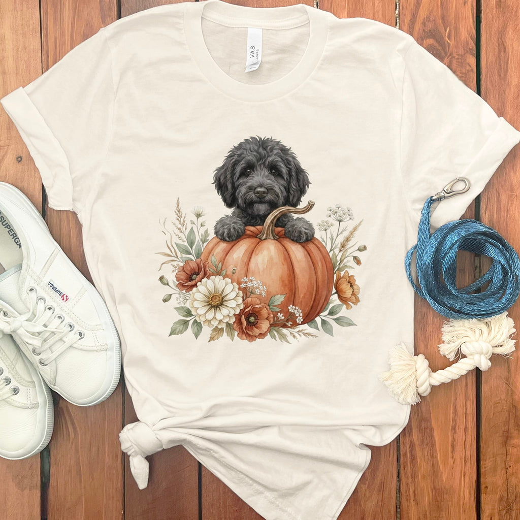 Black Goldendoodle Fall T-Shirt in Natural / S by Puppy Jo