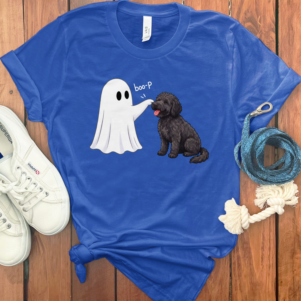 Black Goldendoodle Ghost Boop T-Shirt in True Royal / S by Puppy Jo