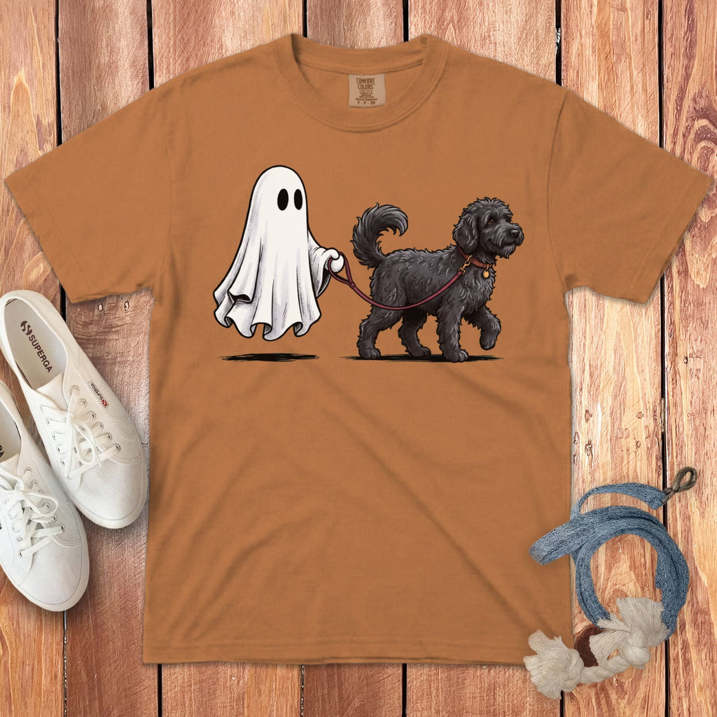 Black Goldendoodle Ghost Walk Signature T-Shirt in Yam / S by Puppy Jo