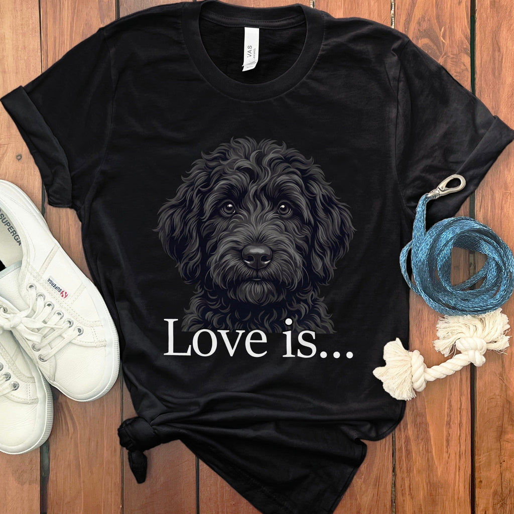 Black Goldendoodle Love T-Shirt in Black / M by Puppy Jo