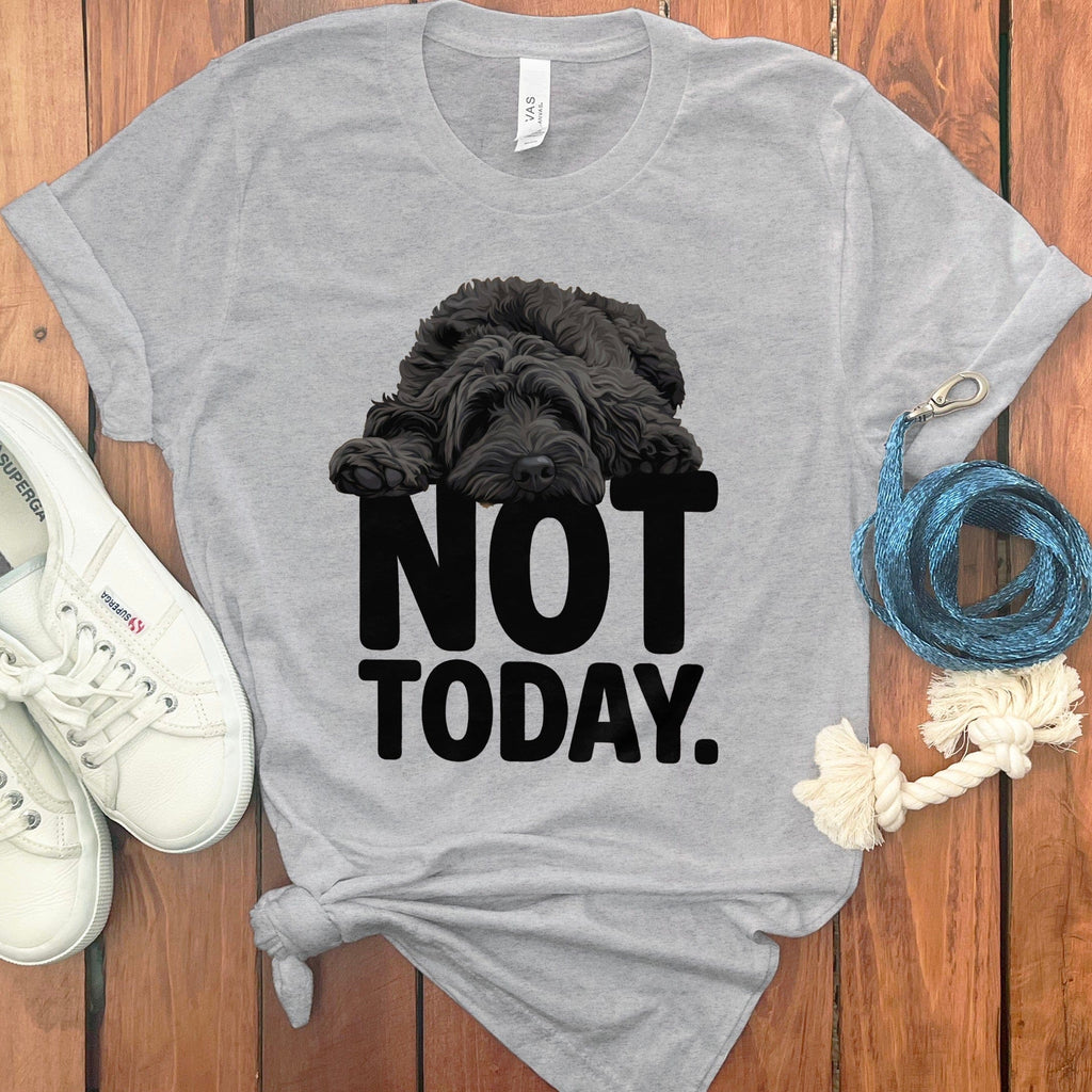 Black Goldendoodle Not Today T-Shirt in Athletic Heather / S by Puppy Jo