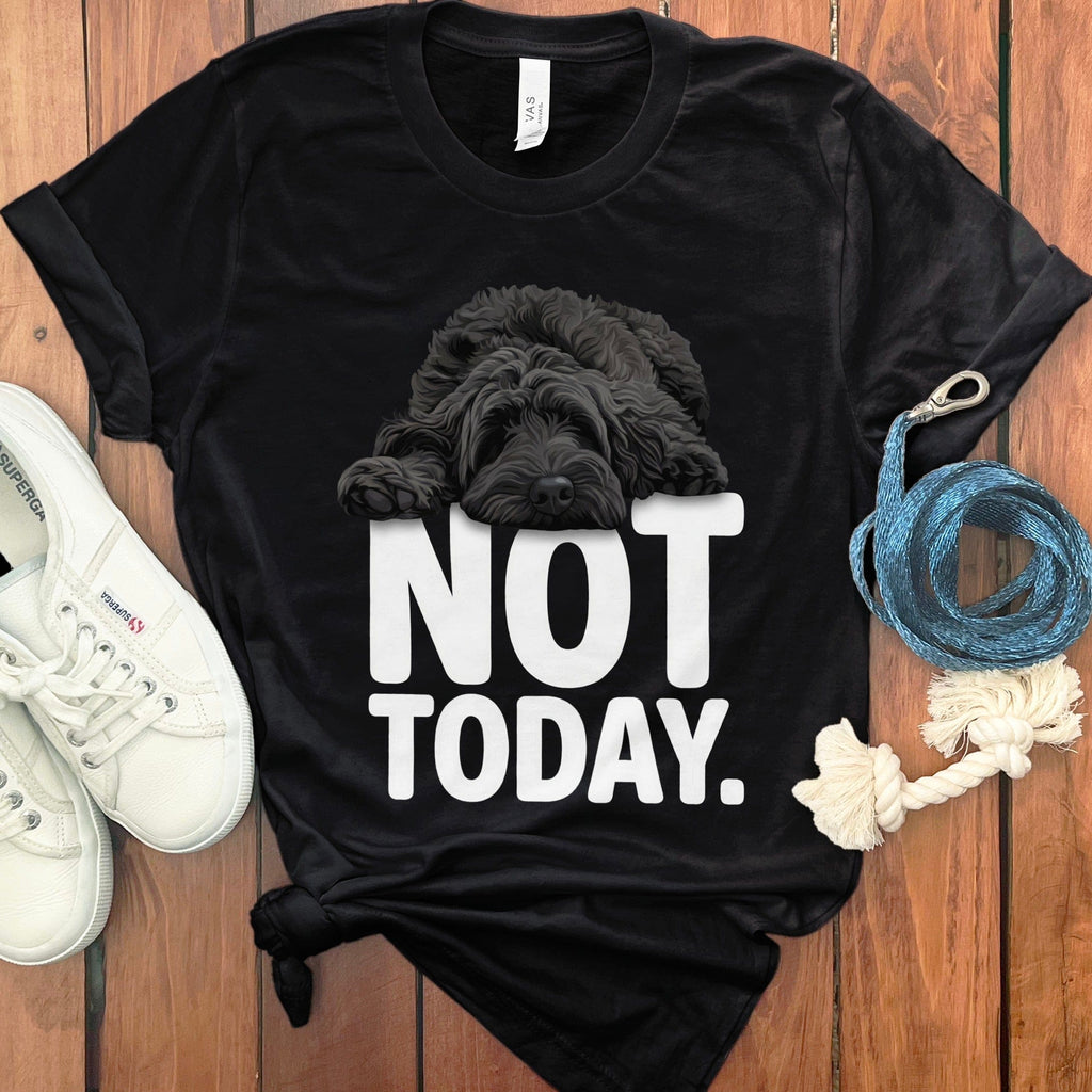 Black Goldendoodle Not Today T-Shirt in Black / S by Puppy Jo