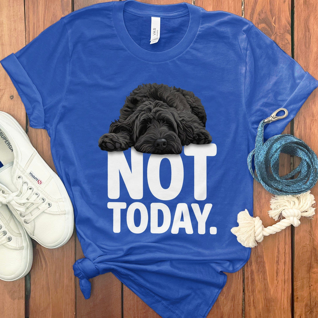 Black Goldendoodle Not Today T-Shirt in True Royal / S by Puppy Jo