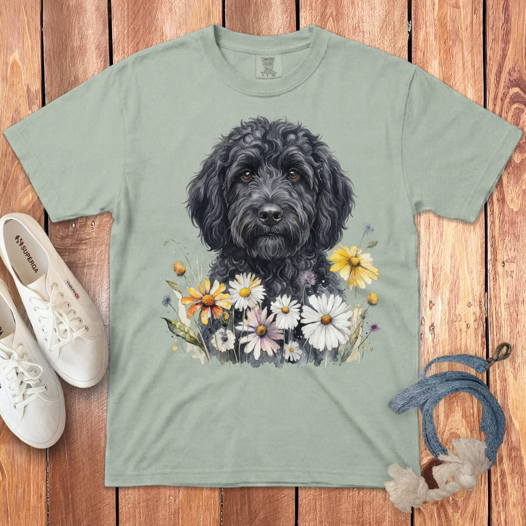 Black Goldendoodle Signature Daisy T-Shirt in Bay / S by Puppy Jo