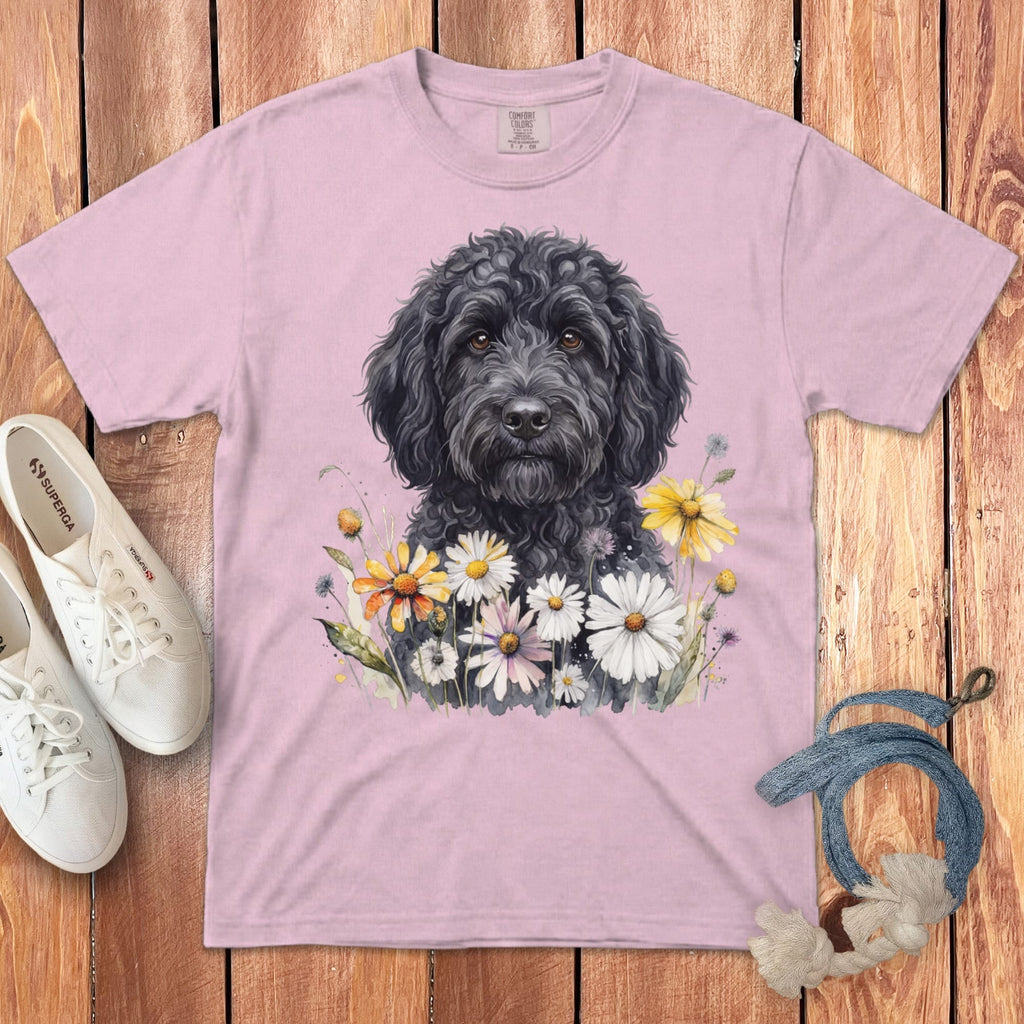 Black Goldendoodle Signature Daisy T-Shirt in Blossom / S by Puppy Jo