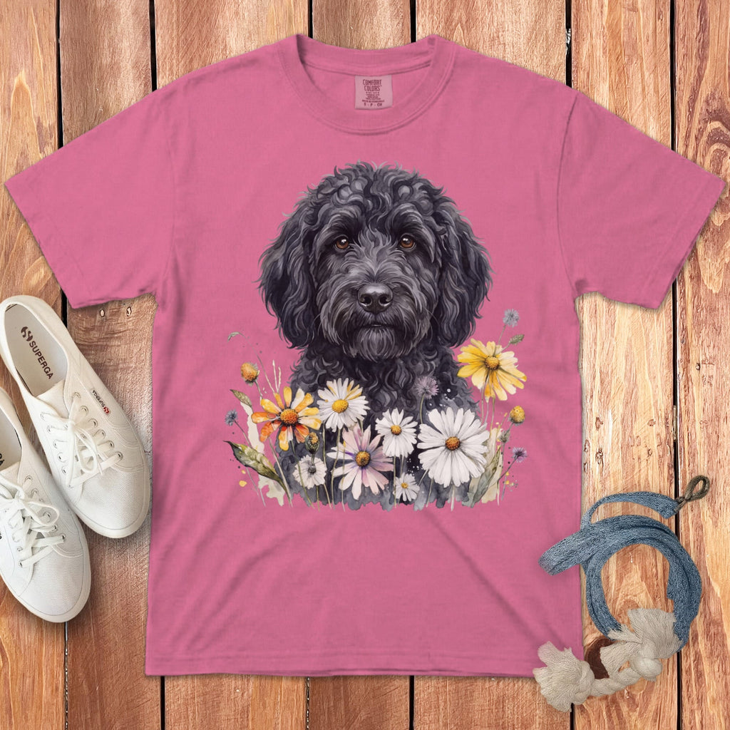 Black Goldendoodle Signature Daisy T-Shirt in Crunchberry / S by Puppy Jo