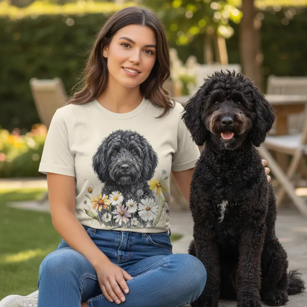Black Goldendoodle Signature Daisy T-Shirt in by Puppy Jo