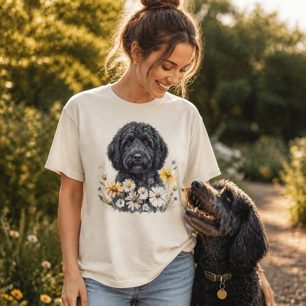 Black Goldendoodle Signature Daisy T-Shirt in by Puppy Jo