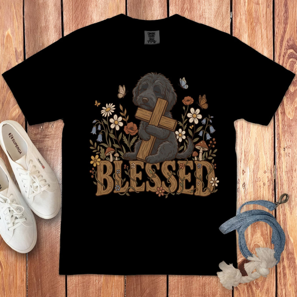 Black Goldendoodle Signature T-Shirt in Black / S by Puppy Jo