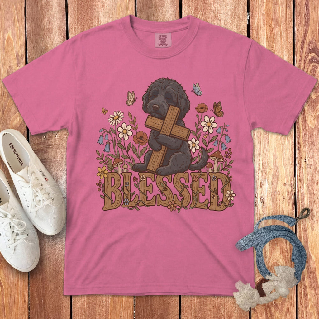 Black Goldendoodle Signature T-Shirt in Crunchberry / S by Puppy Jo