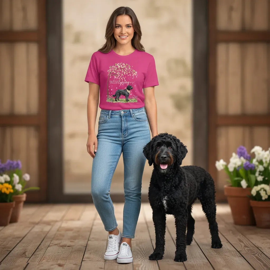 Black Goldendoodle Spring T-Shirt in by Puppy Jo