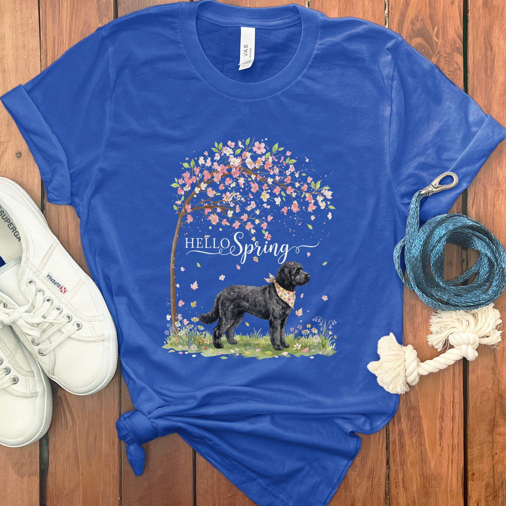 Black Goldendoodle Spring T-Shirt in True Royal / S by Puppy Jo