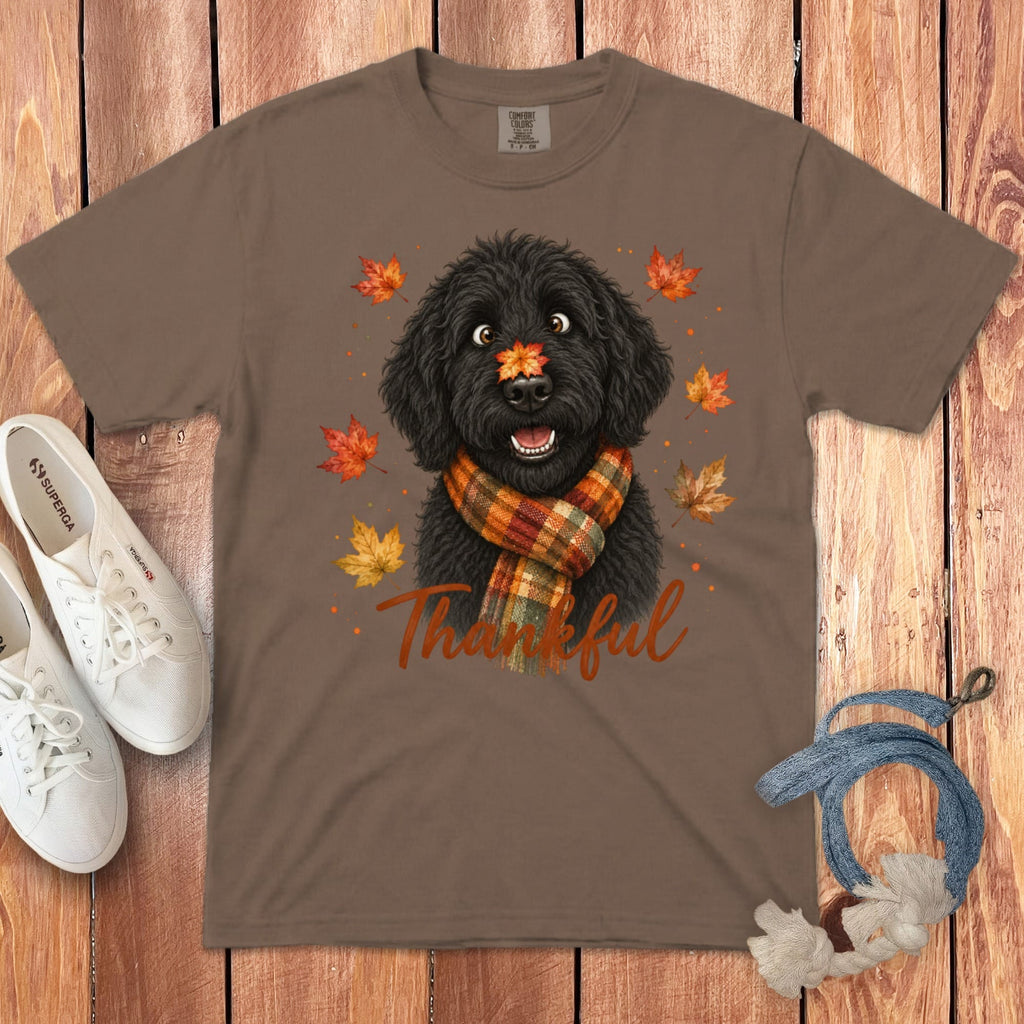 Black Goldendoodle Thankful Signature T-Shirt in Espresso / S by Puppy Jo