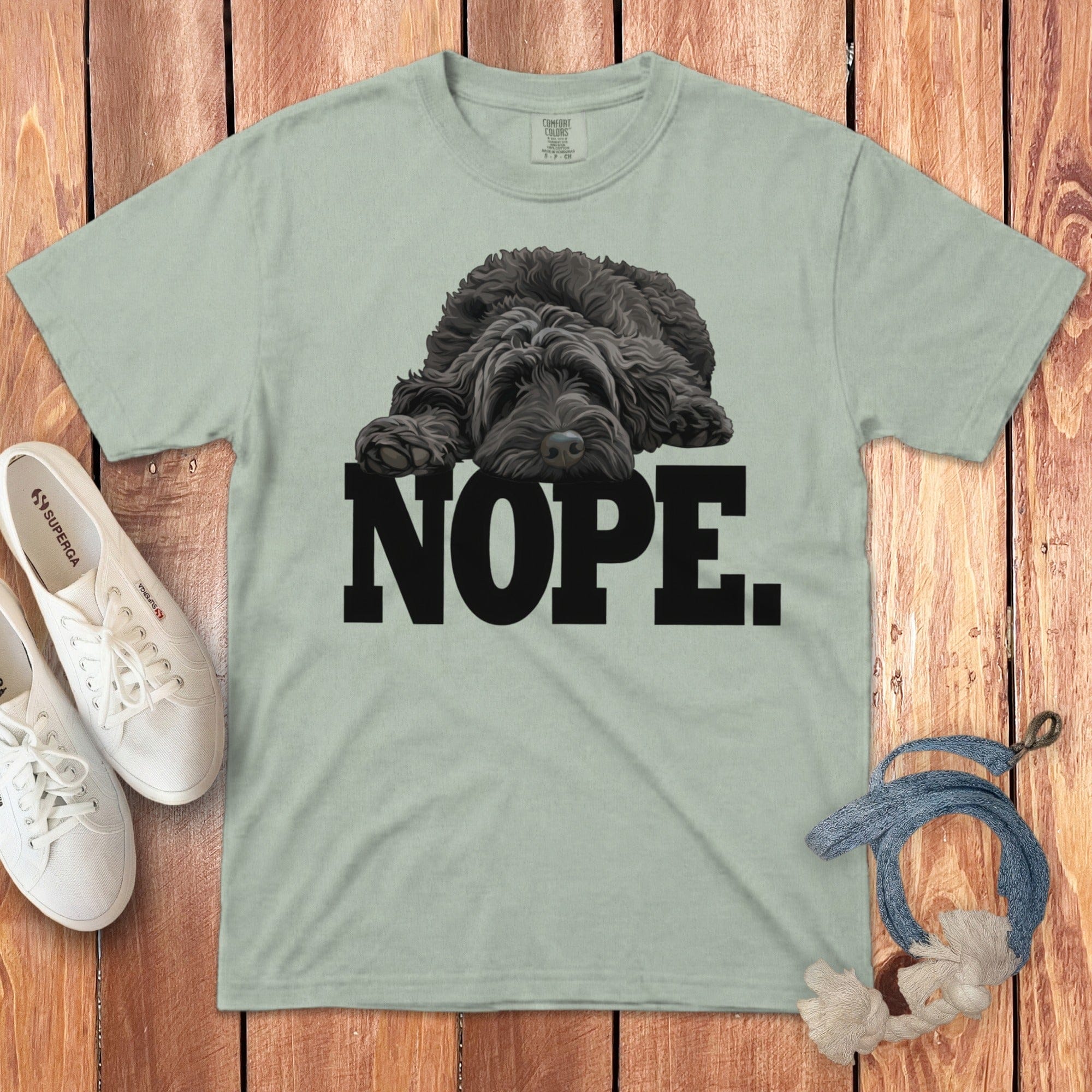 Black Labradoodle Nope Signature T-Shirt in Bay / S by Puppy Jo