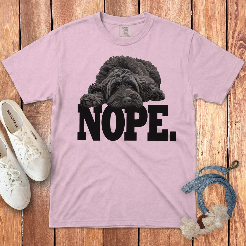 Black Labradoodle Nope Signature T-Shirt in Blossom / S by Puppy Jo