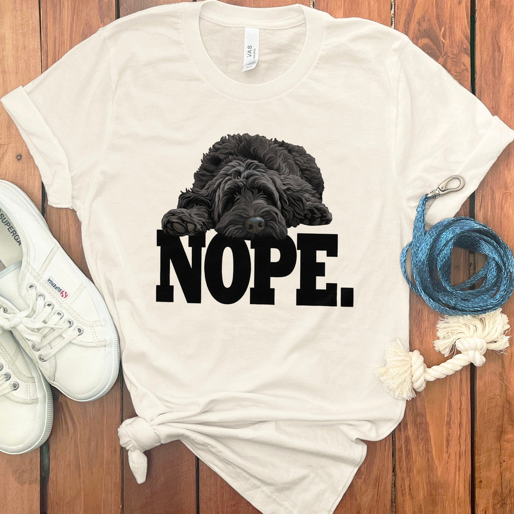 Black Labradoodle Nope T-Shirt in Natural / S by Puppy Jo