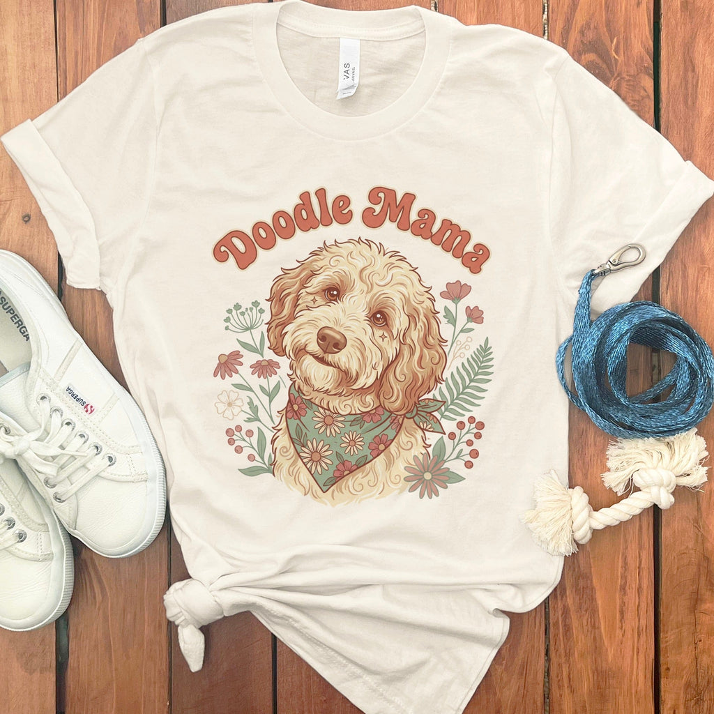 Boho Doodle Mama T-Shirt in Natural / S by Puppy Jo