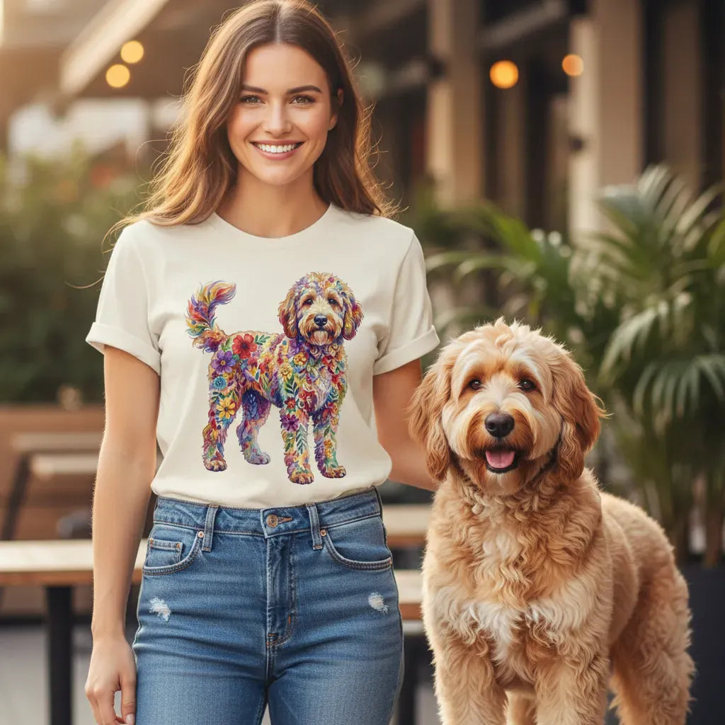 Boho Floral Doodle T-Shirt in by Puppy Jo