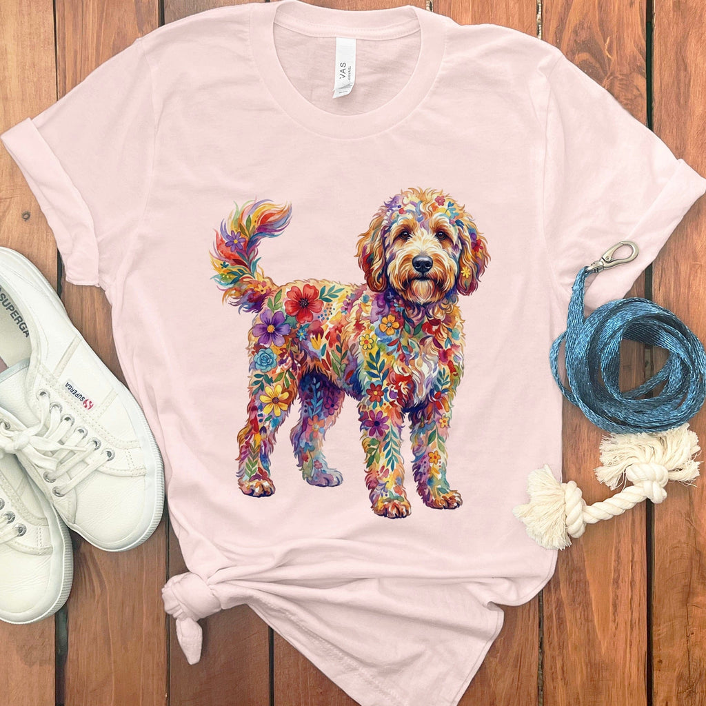 Boho Floral Doodle T-Shirt in Soft Pink / S by Puppy Jo