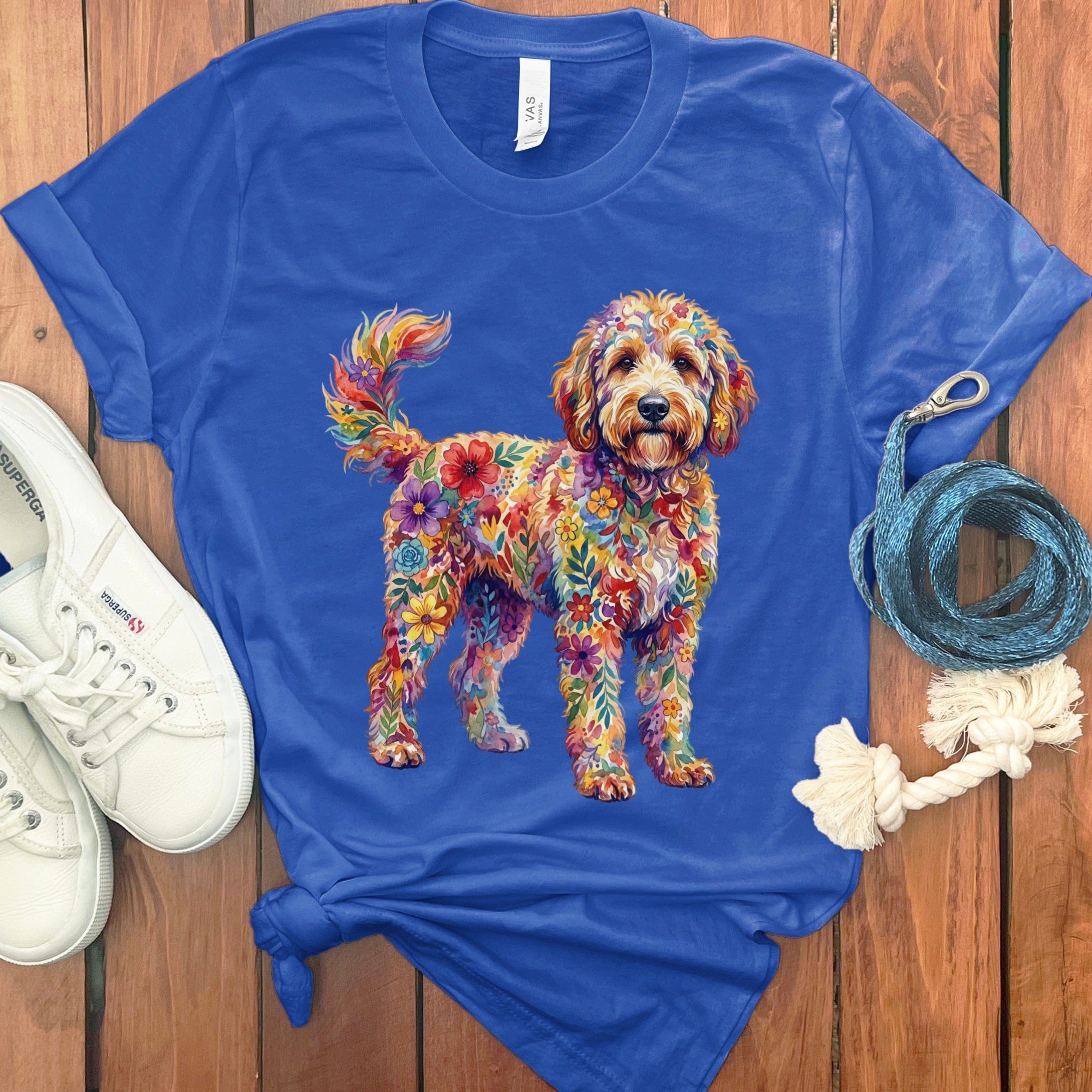 Boho Floral Doodle T-Shirt in True Royal / S by Puppy Jo