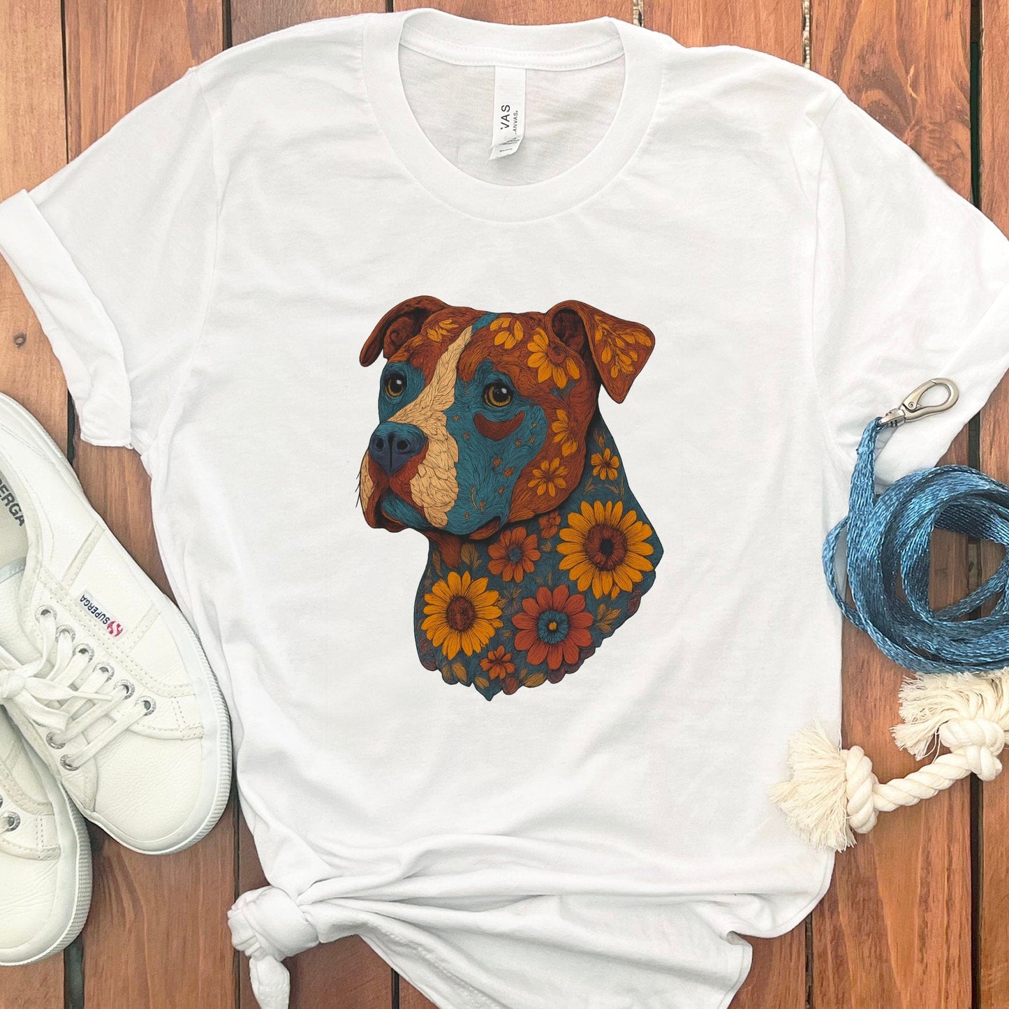 Colorful Dog Illustration Printed Shirt product