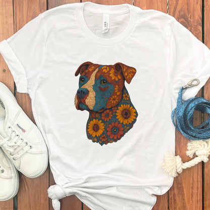 Colorful Dog Illustration Printed Shirt product