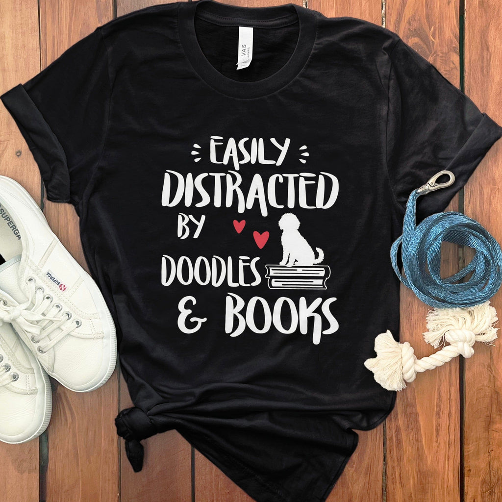 Books and Doodles T-Shirt in Black / S by Puppy Jo