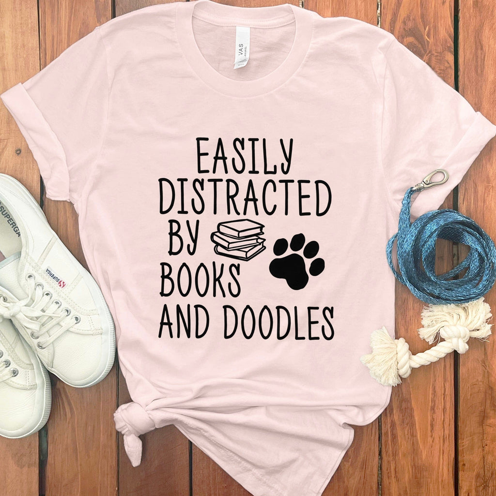 Books and Doodles T-Shirt in Soft Pink / S by Puppy Jo