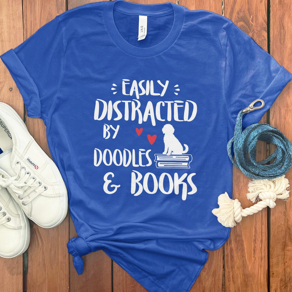 Books and Doodles T-Shirt in True Royal / S by Puppy Jo