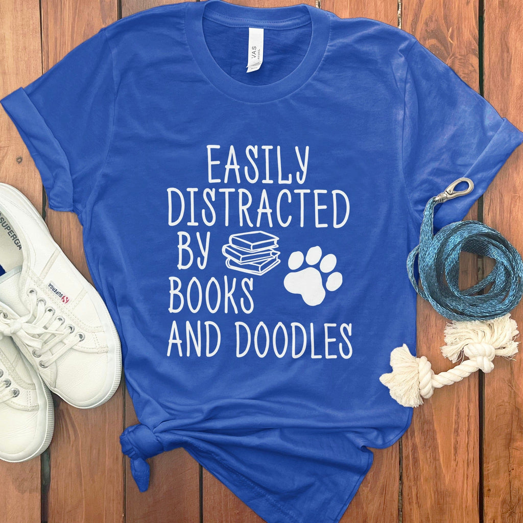 Books and Doodles T-Shirt in True Royal / S by Puppy Jo