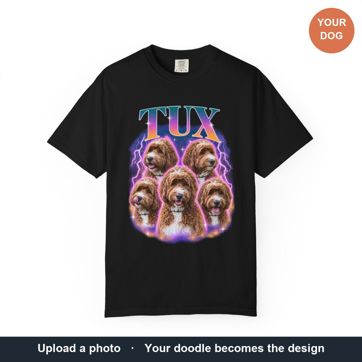 Custom from Photo Bootleg Signature T-Shirt — made from your own dog photo