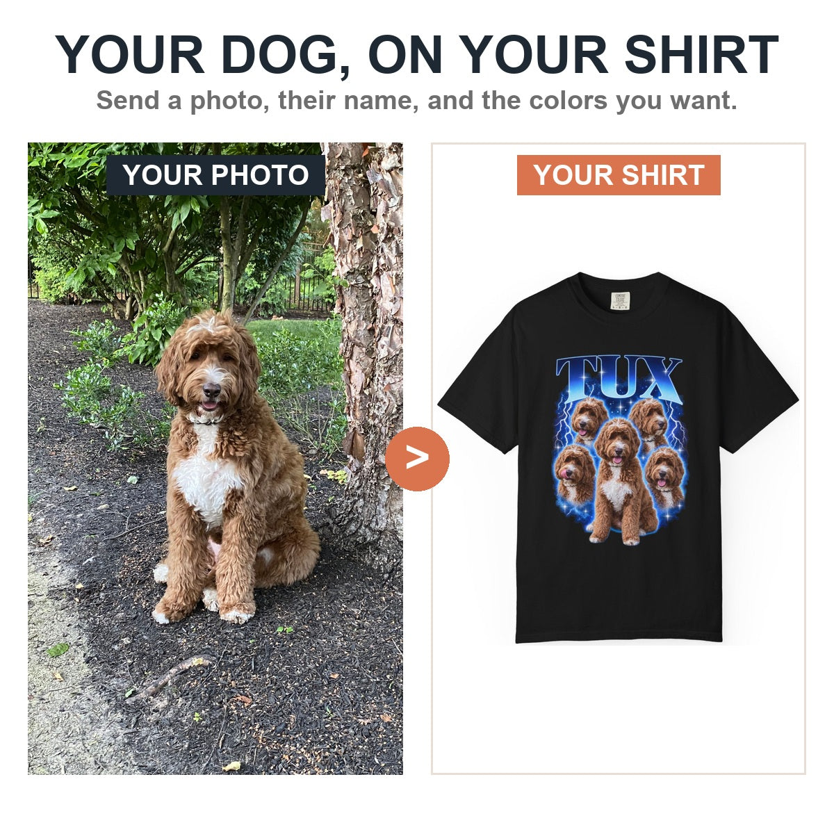 Your dog, on your shirt