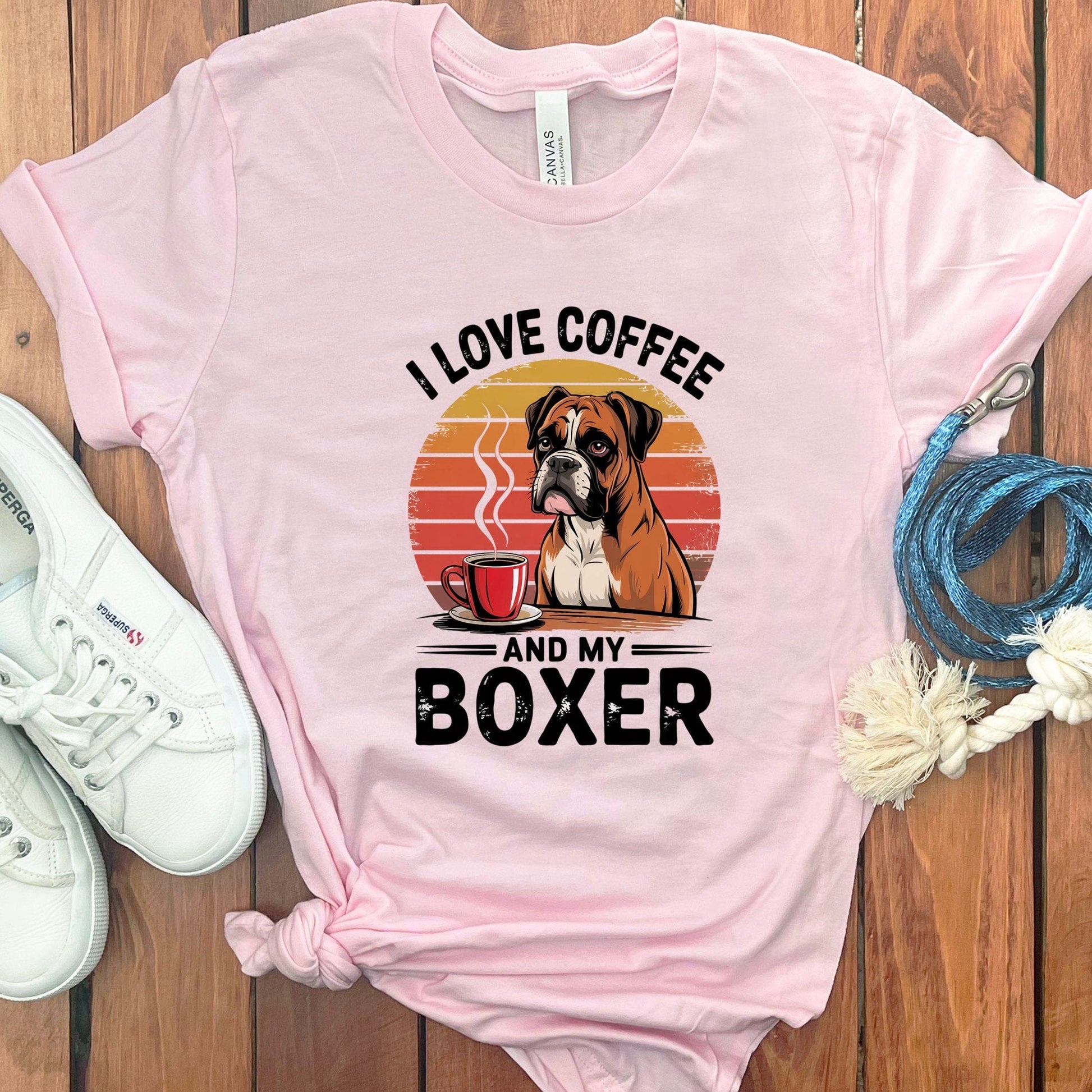 I Love Coffee And My Boxer Printed T-shirt product type