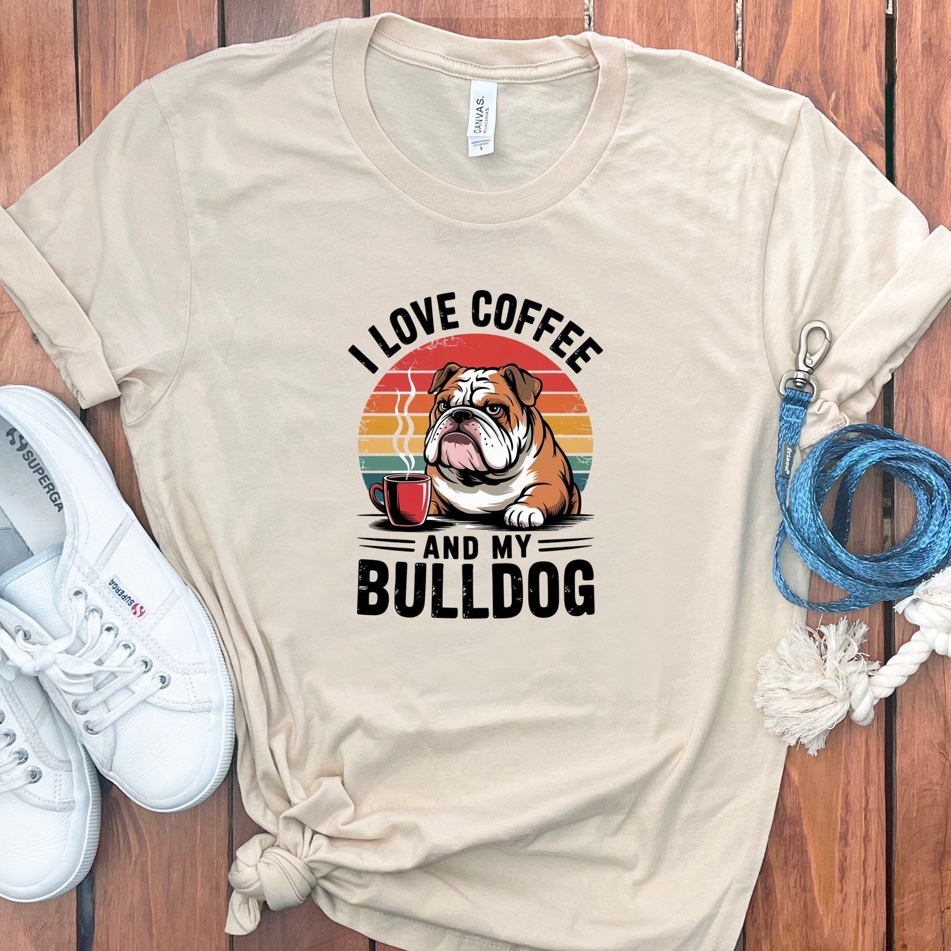 I Love Coffee and My Bulldog Graphic Tee product