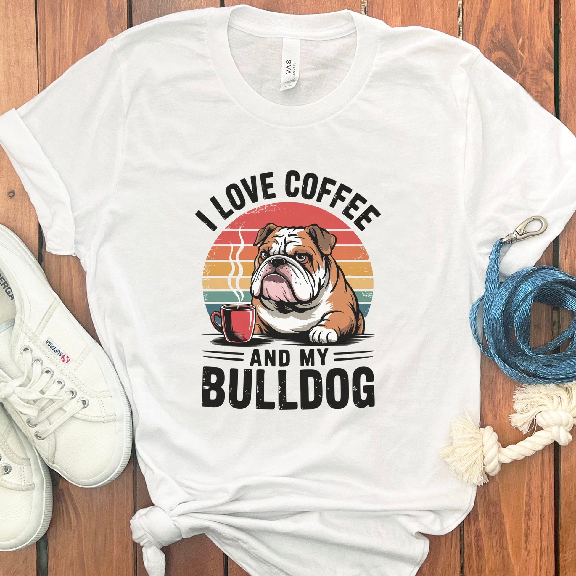 I Love Coffee And My Bulldog Graphic Tee product