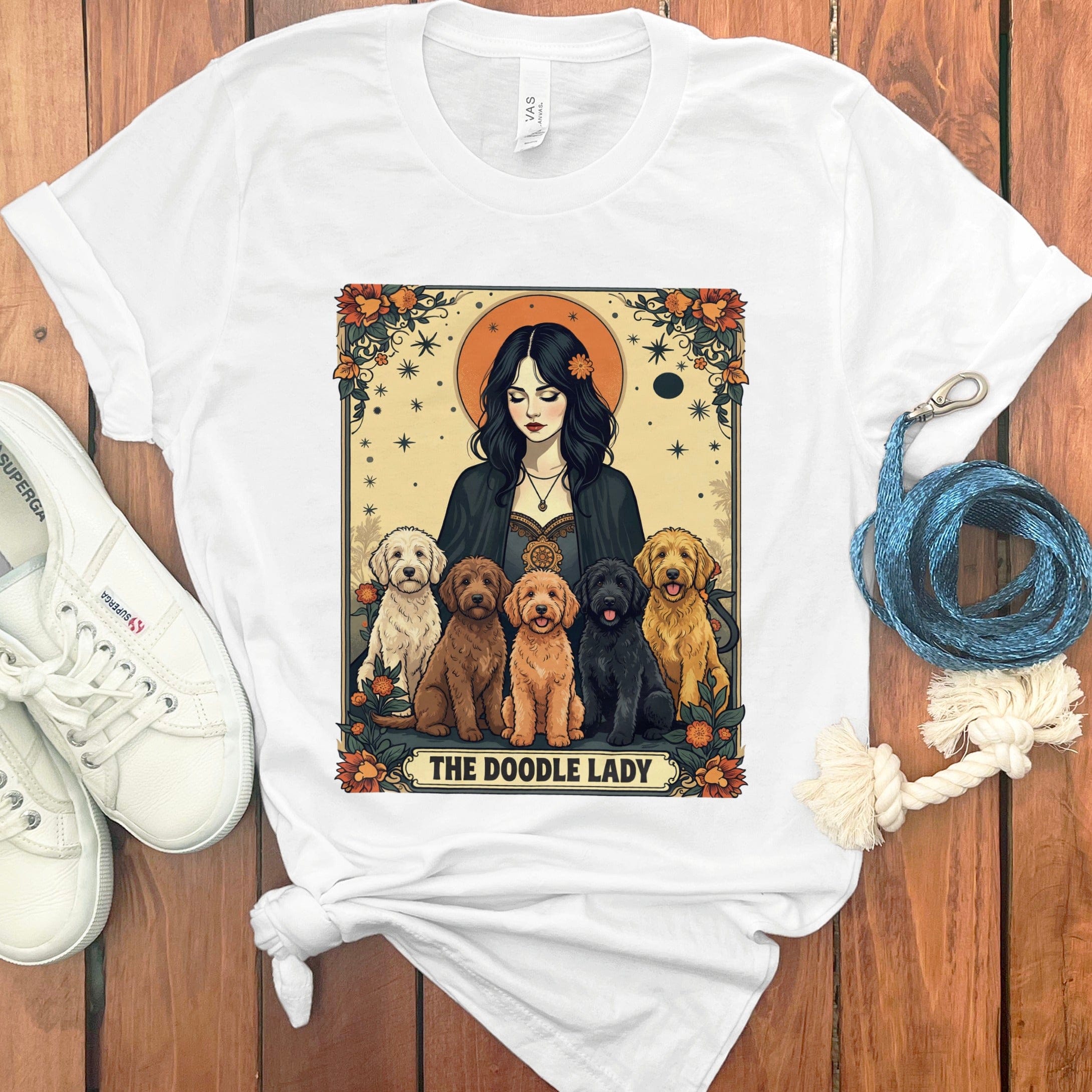 Cute Cartoon Dogs and Lady Graphic T-Shirt